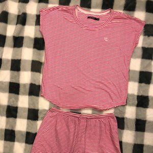 Lauren 2 pc Sleep set - Pink and White Size M
